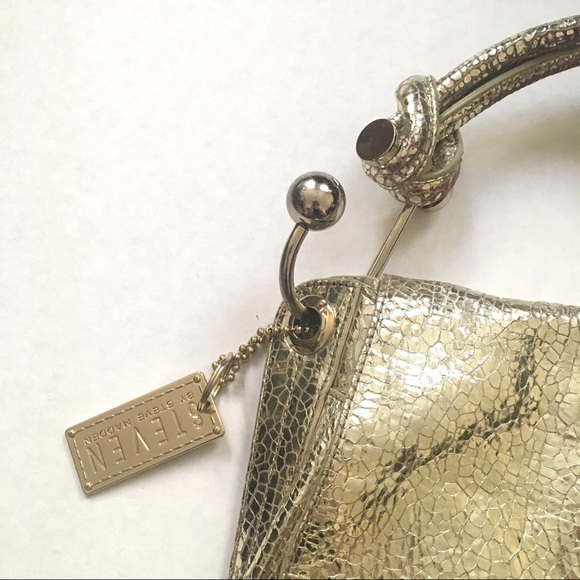 Steven by Steve Madden Gold Cracked Leather Bag - Picture 5 of 8